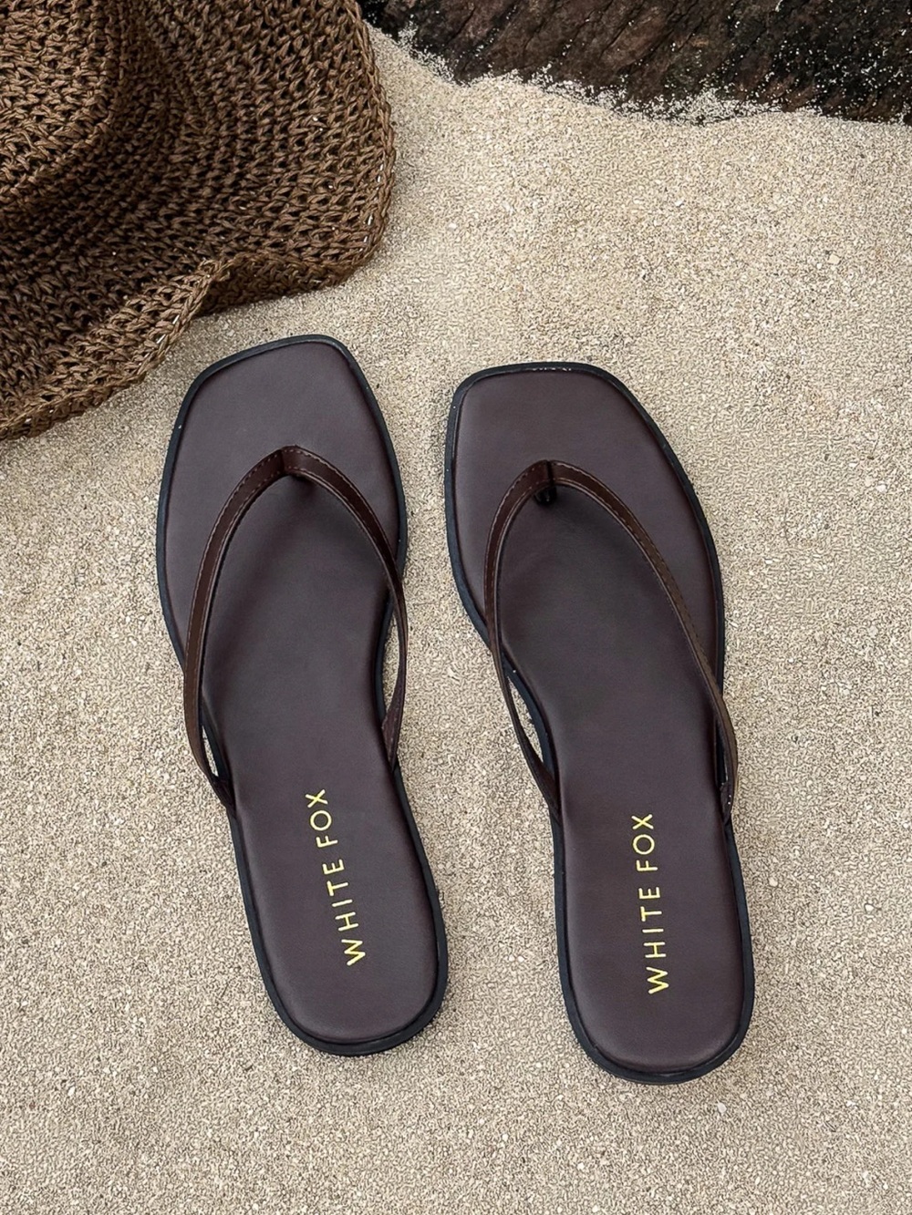 White Fox Boutique Brown Square-Toe Sandals